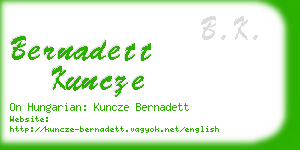 bernadett kuncze business card